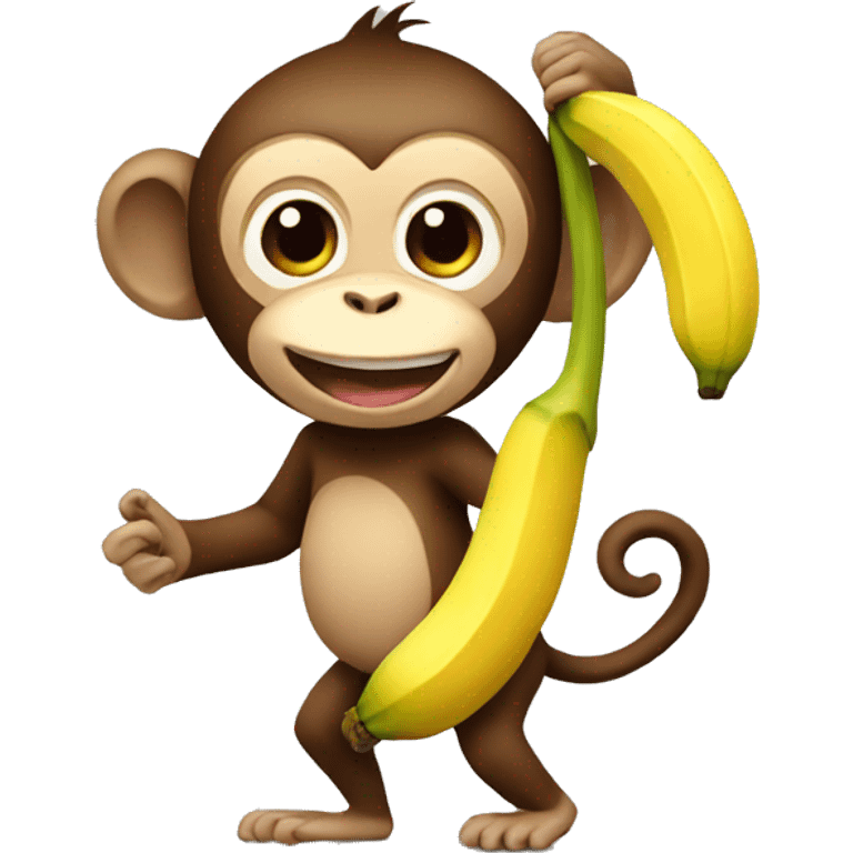 monkey with a big banana emoji