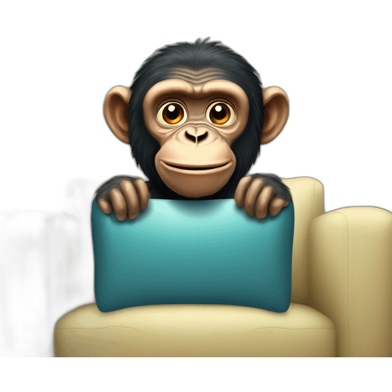 Chimp watching tv emoji