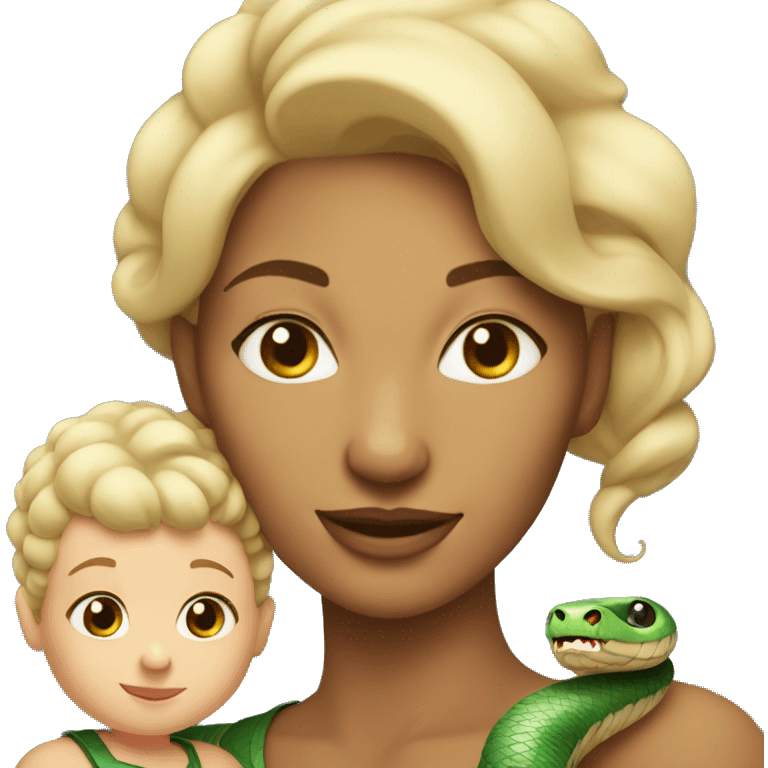 snake mom with baby light hair emoji