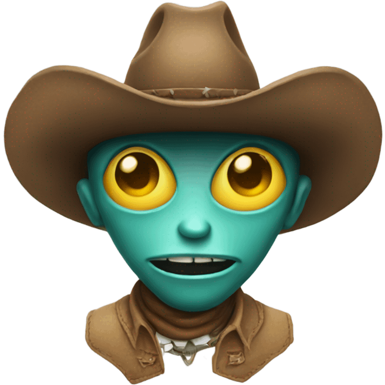 Alien wearing a cowboy hat emoji