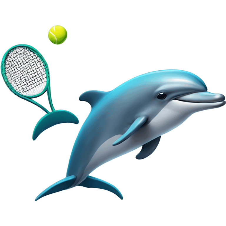 Dolphin playing tennis emoji