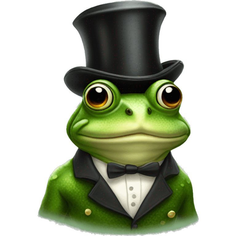 frog with a tophat and monocle emoji