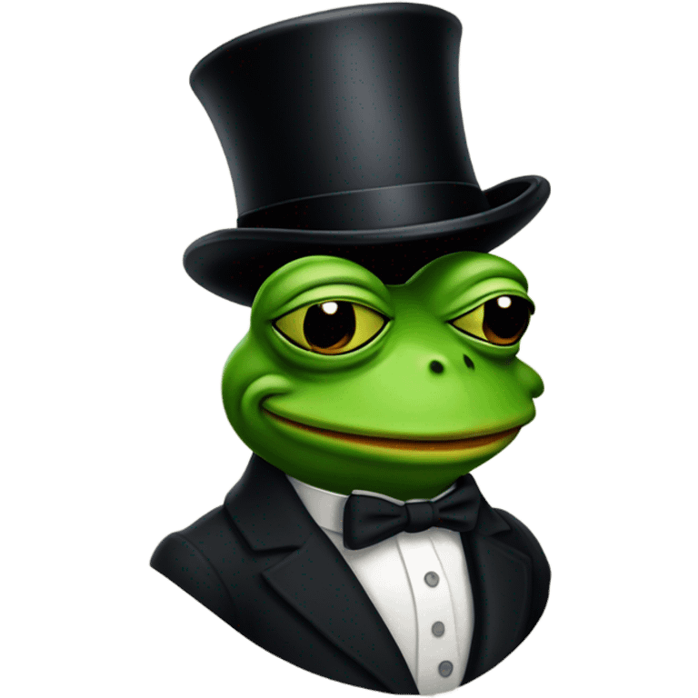 pepe wearing a tophat emoji