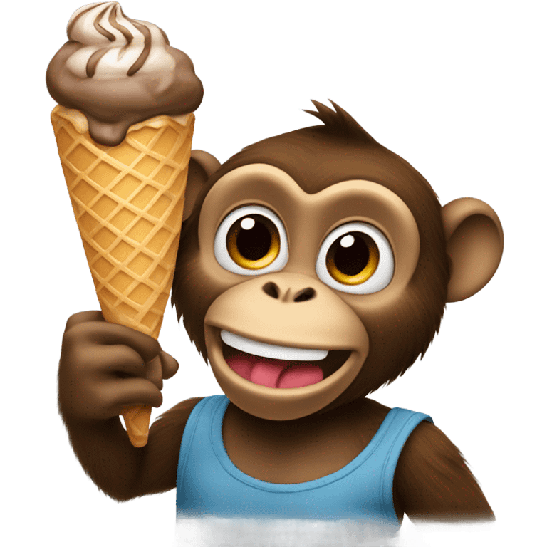 monkey eating ice cream  emoji