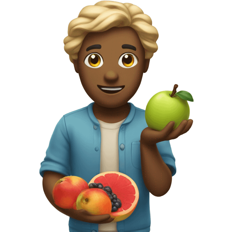 Emoji with fruit in hand emoji