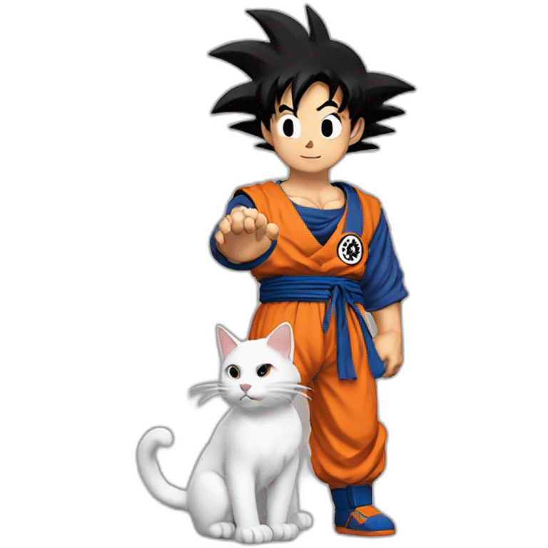 goku with holding a cat emoji