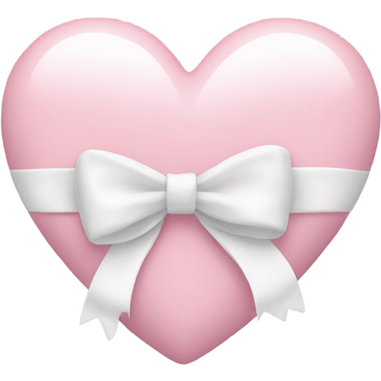 Pastel pink heart with white bow emoji