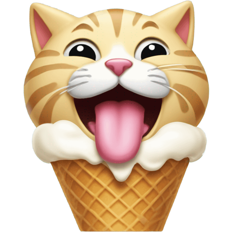 Cat eating ice cream emoji