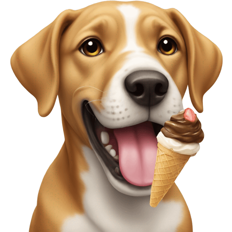 Dog eating icecream emoji