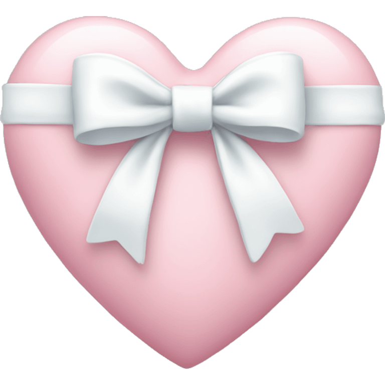 Pastel pink heart with white bow emoji