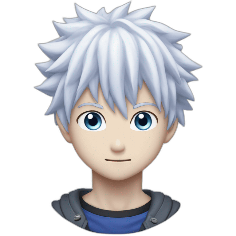 make me killua zoldick from hunter x hunter with blue eyes and thunder around him emoji