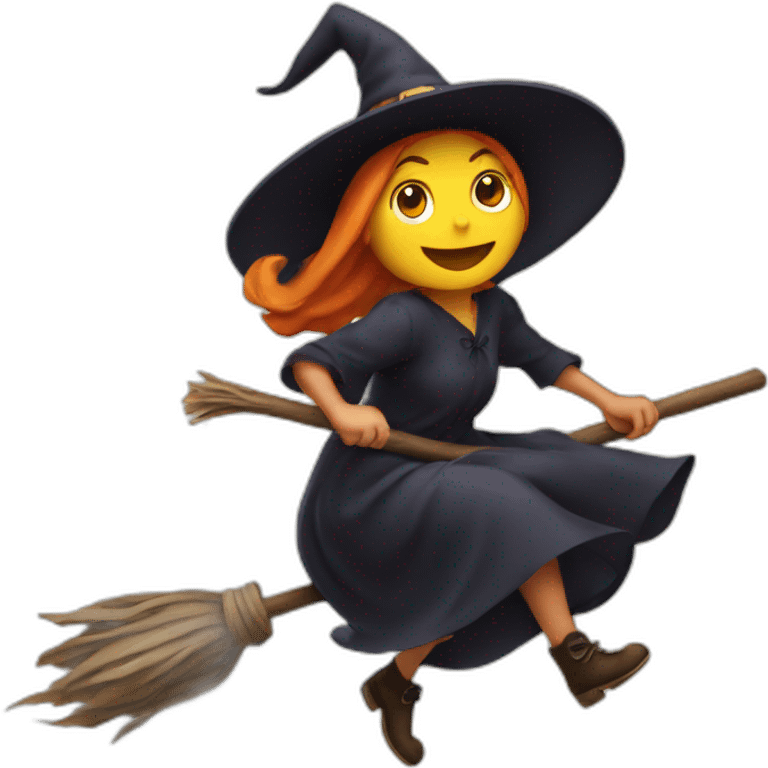 witch on broom flying emoji