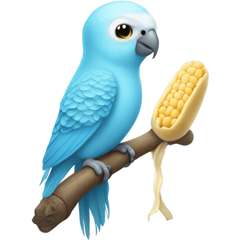 Light blue parakeet with cuttlebone emoji