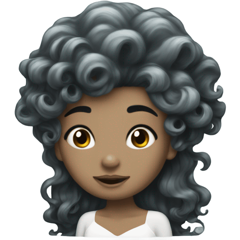 White mermaid with curly black hair  emoji