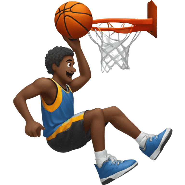 someone dunking on a basketball hoop emoji