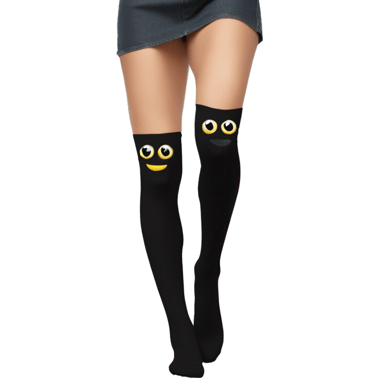 Plain Black over knee socks emoji