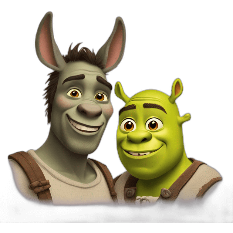 Gay Shrek and donkey emoji