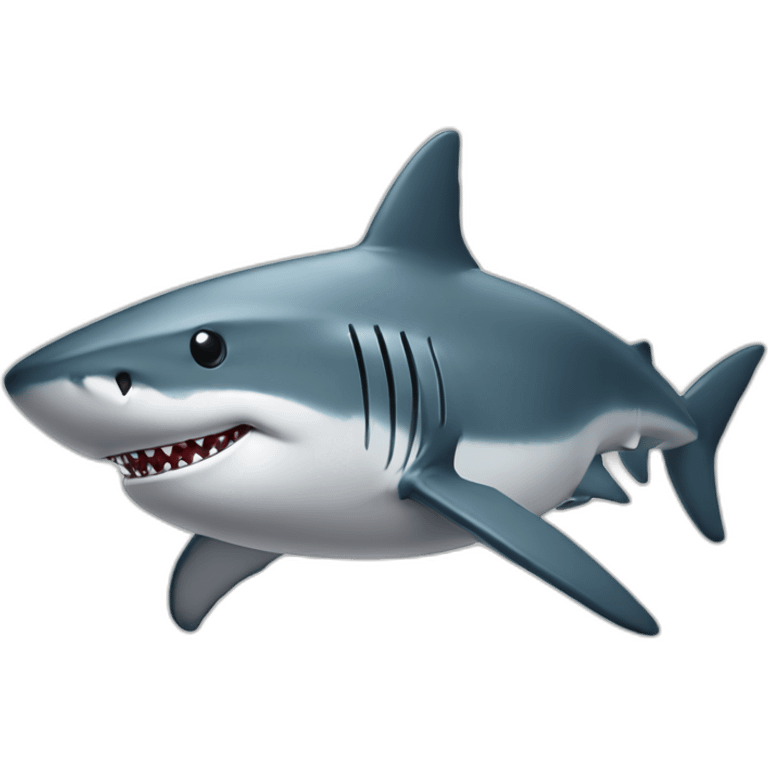 shark standing with a military cap on its head emoji