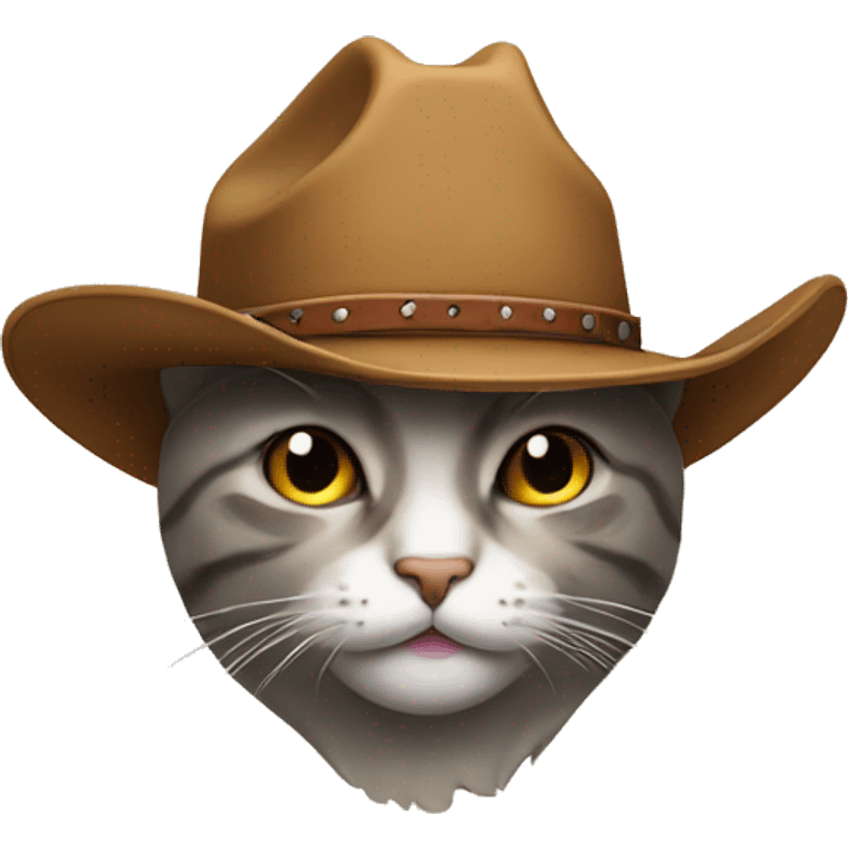 Cat wearing a cowboy hat emoji