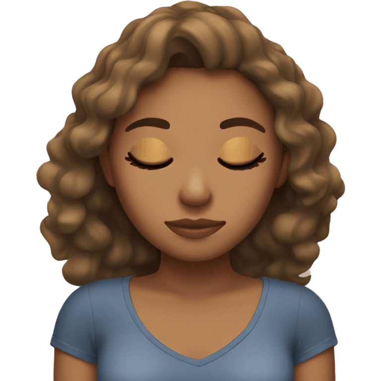 Medium skin toned teenage girl sleeping emoji