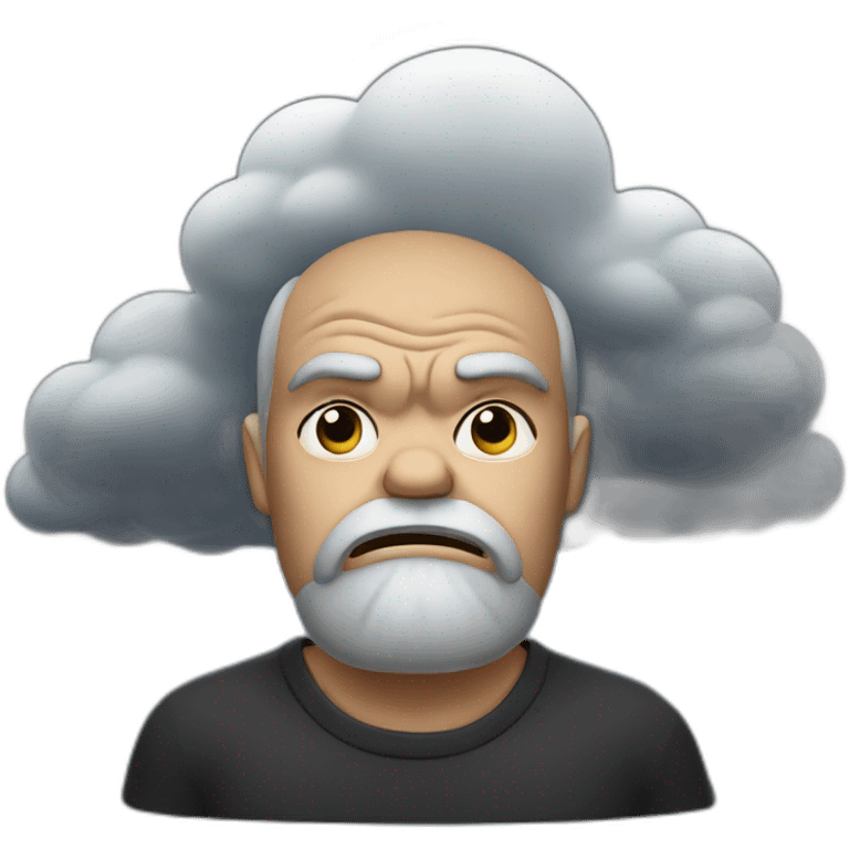 Grumpy with dark cloud over head emoji