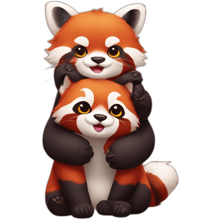 redpanda-hugs-cute-cat emoji