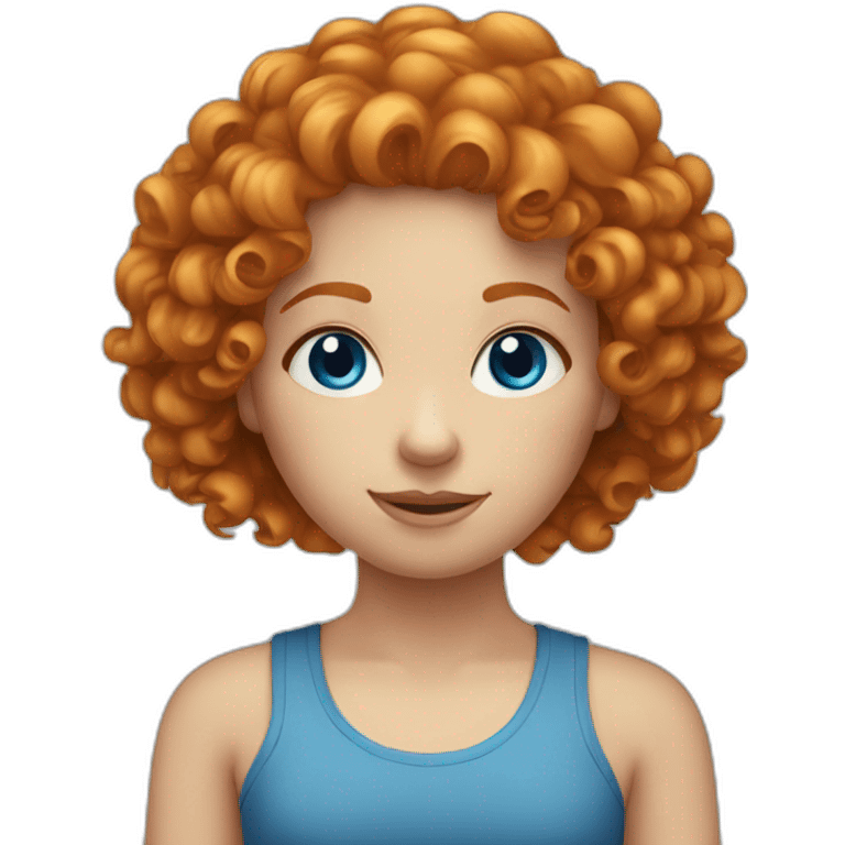 curly haired ginger girl with blue eyes emoji