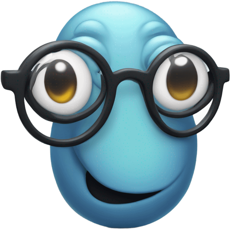 Worm wearing glasses emoji