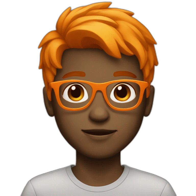 Boy with orange glasses and medium hair emoji