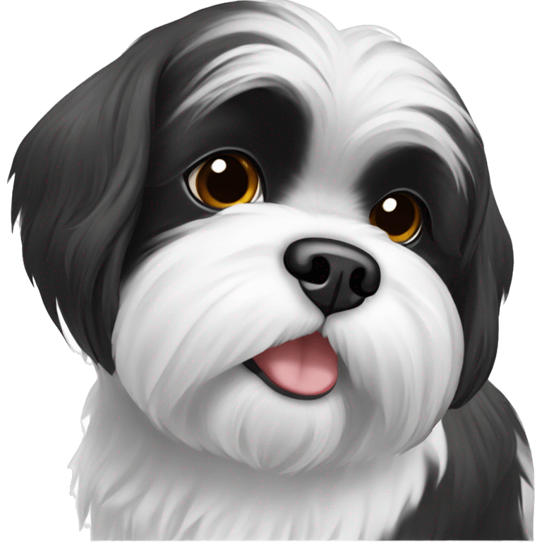 Black and white shih tzu emoji