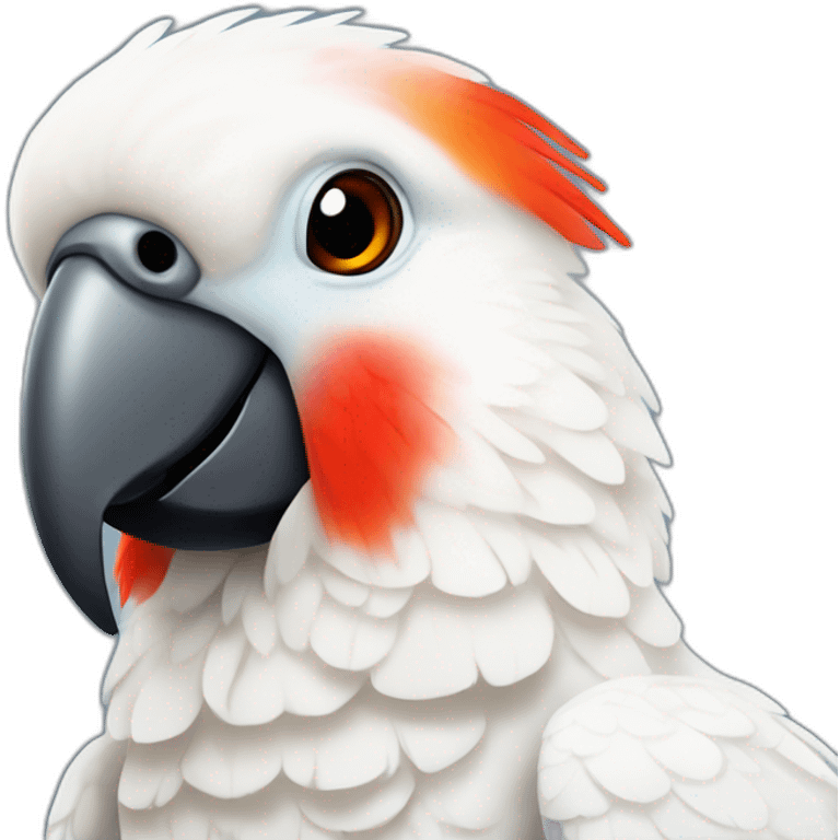 White Corella parrot red cheeks tuft emoji