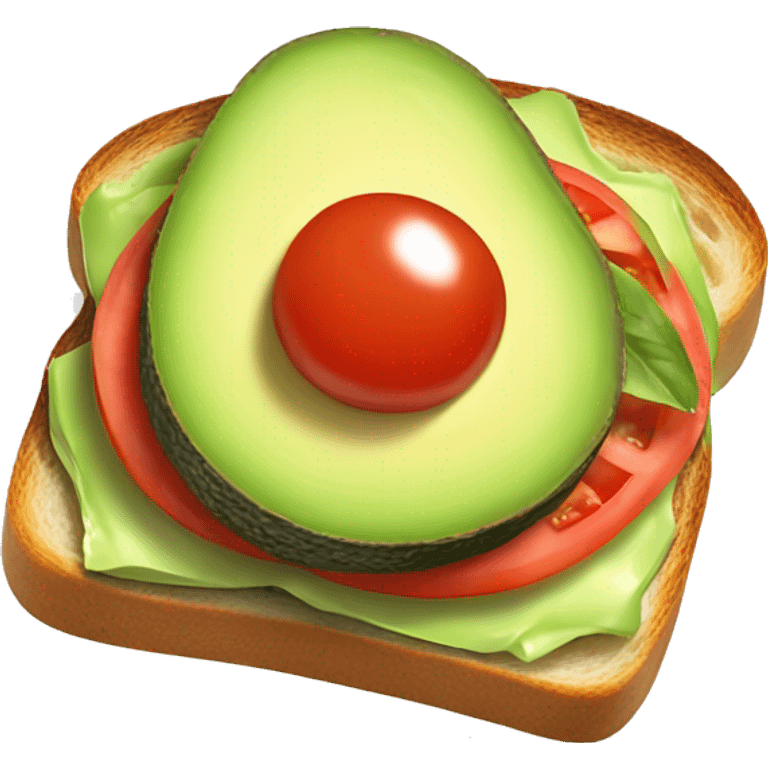 Avocado toast with tomato and onions emoji