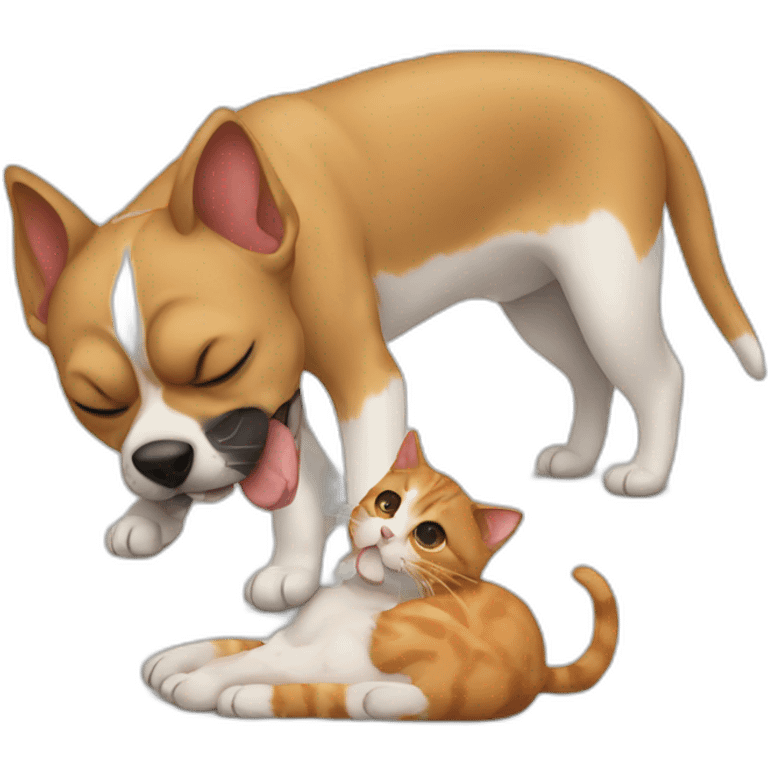 Cat eating a dog emoji