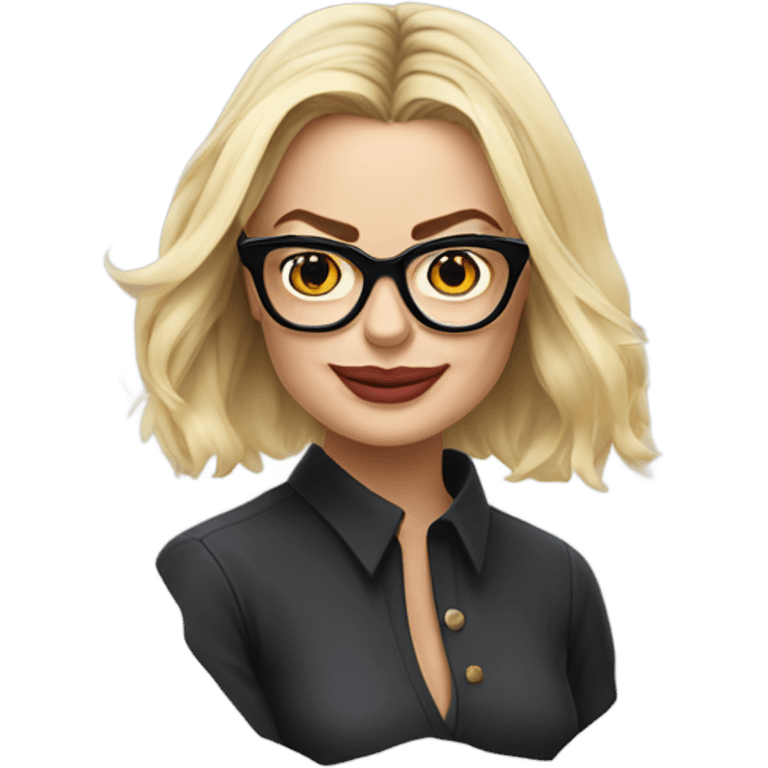 Margot Robbie wearing glasses  emoji