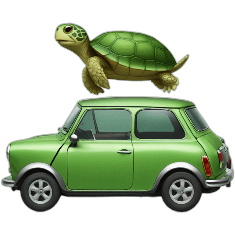 turtle driving a mini cooper emoji