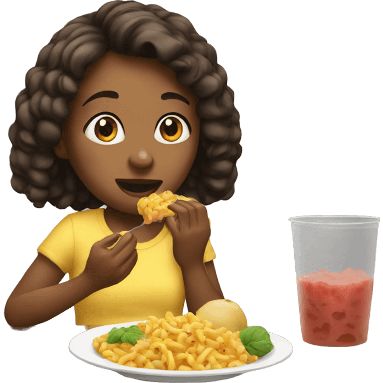 girl eating food emoji