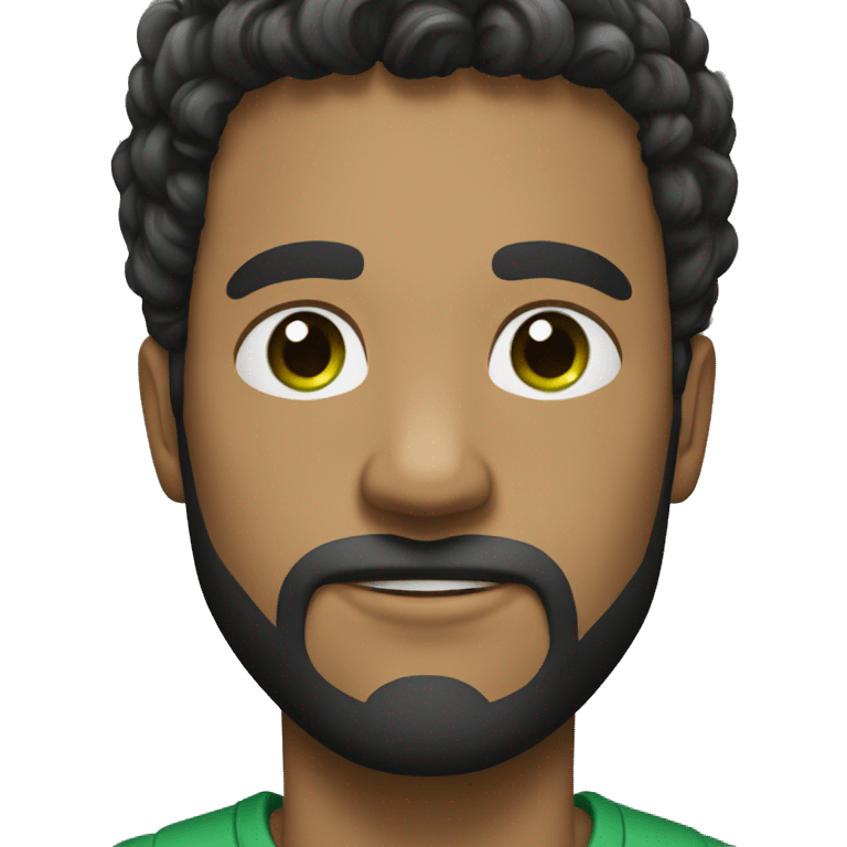 Homem olhos verdes cabelo preto na academia  emoji