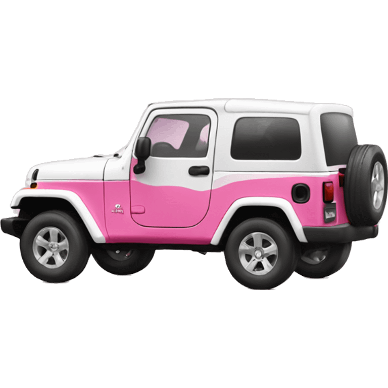 Pink and white Jeep emoji