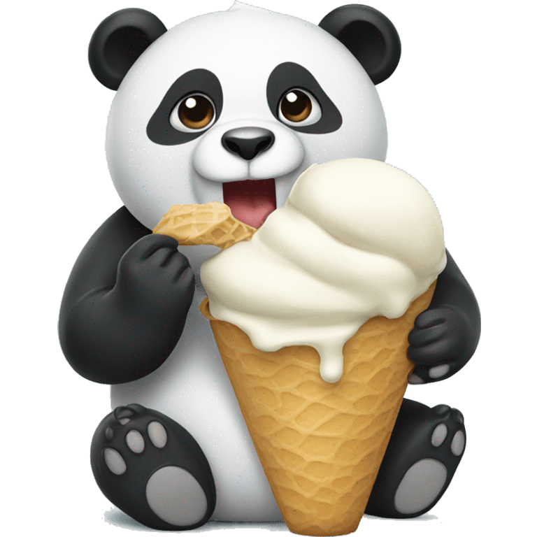 Panda eating ice cream emoji