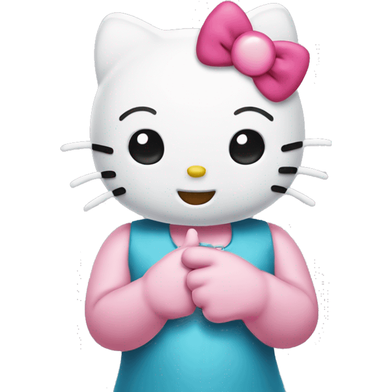 Hello kitty holding up her ring finger  emoji