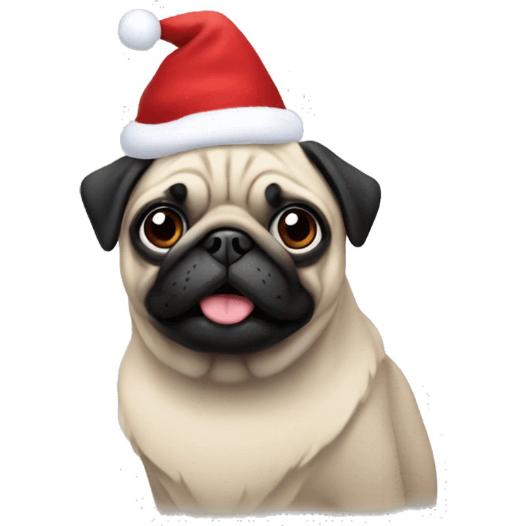 Christmas pug emoji