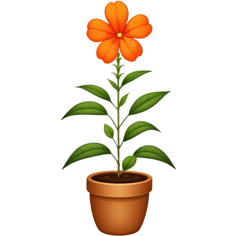 single Orange Impatiens, straight stem emoji