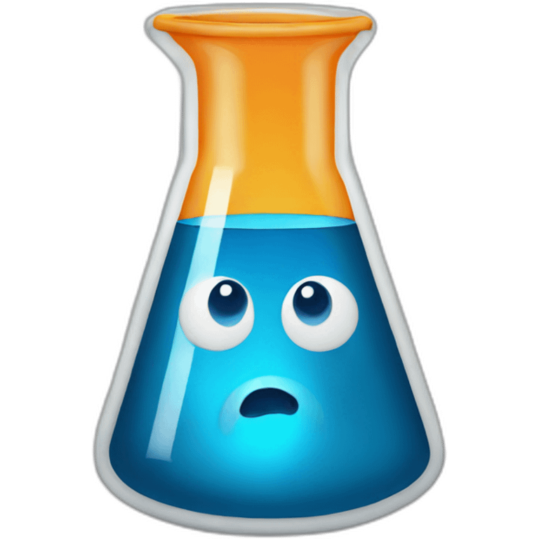 beaker with blue fluid emoji