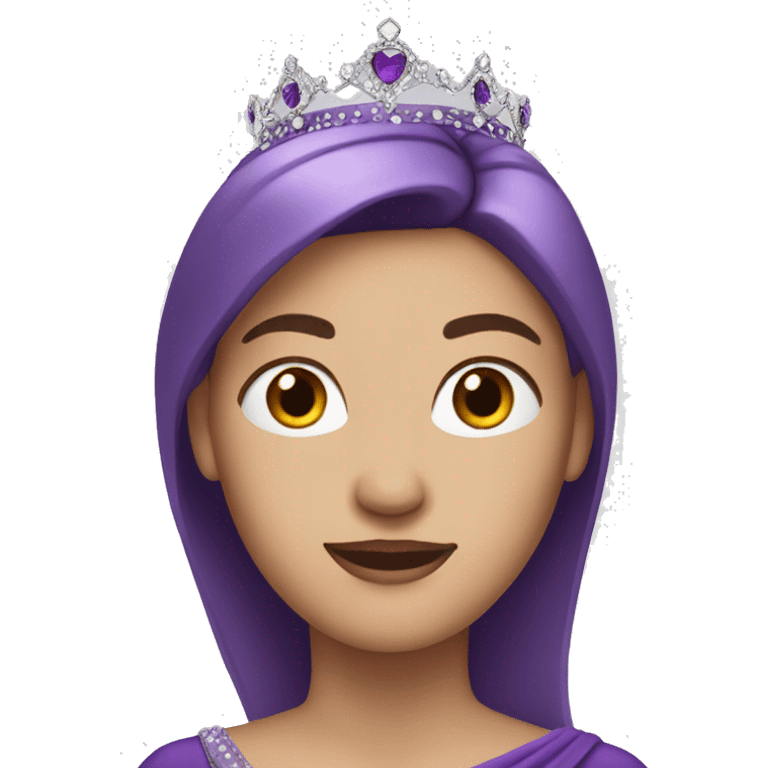 White woman with purple tiara and purple gown emoji