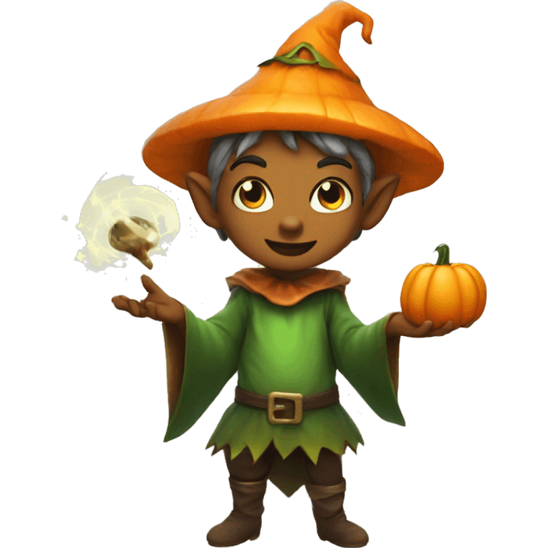 pumkin elf casting a spell emoji