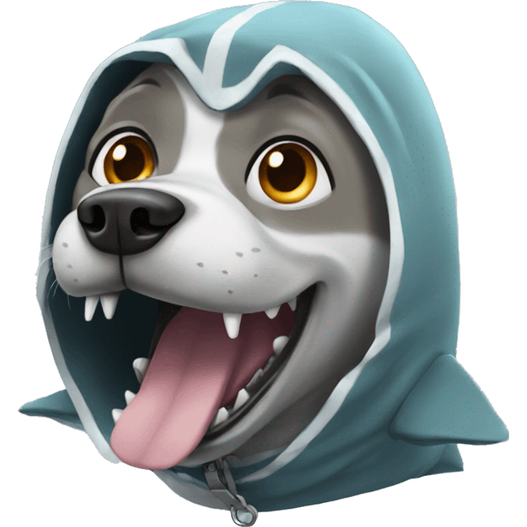 Dog in shark costume emoji