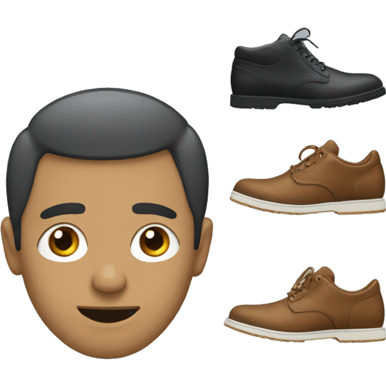 Man with 3 shoes balanced on his nose emoji