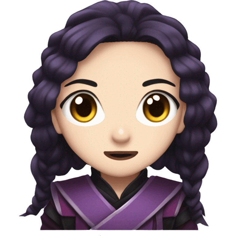 Purple nezuko from demon slayer, iOS emoji style art emoji