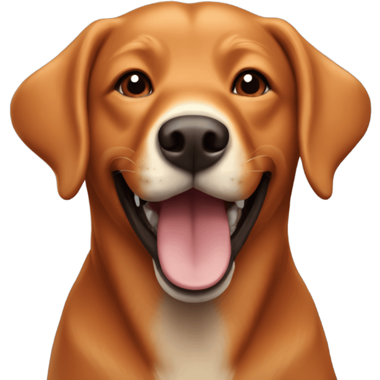 Fox red Labrador retriever dog smiling  emoji