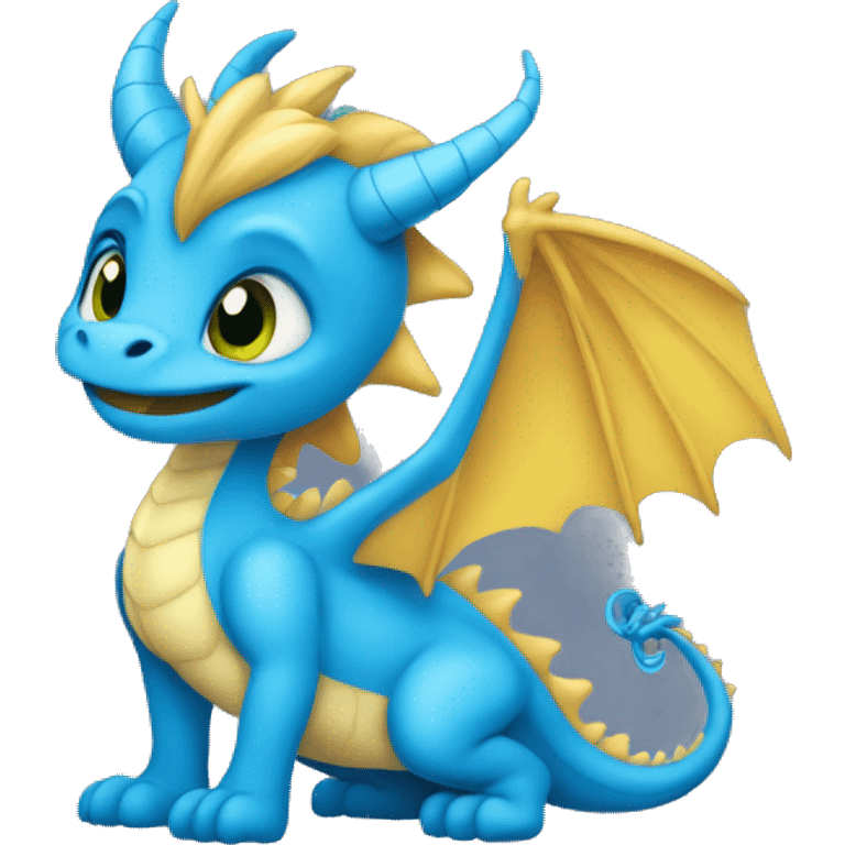 A young dragon named Sapphira is blue and graceful emoji